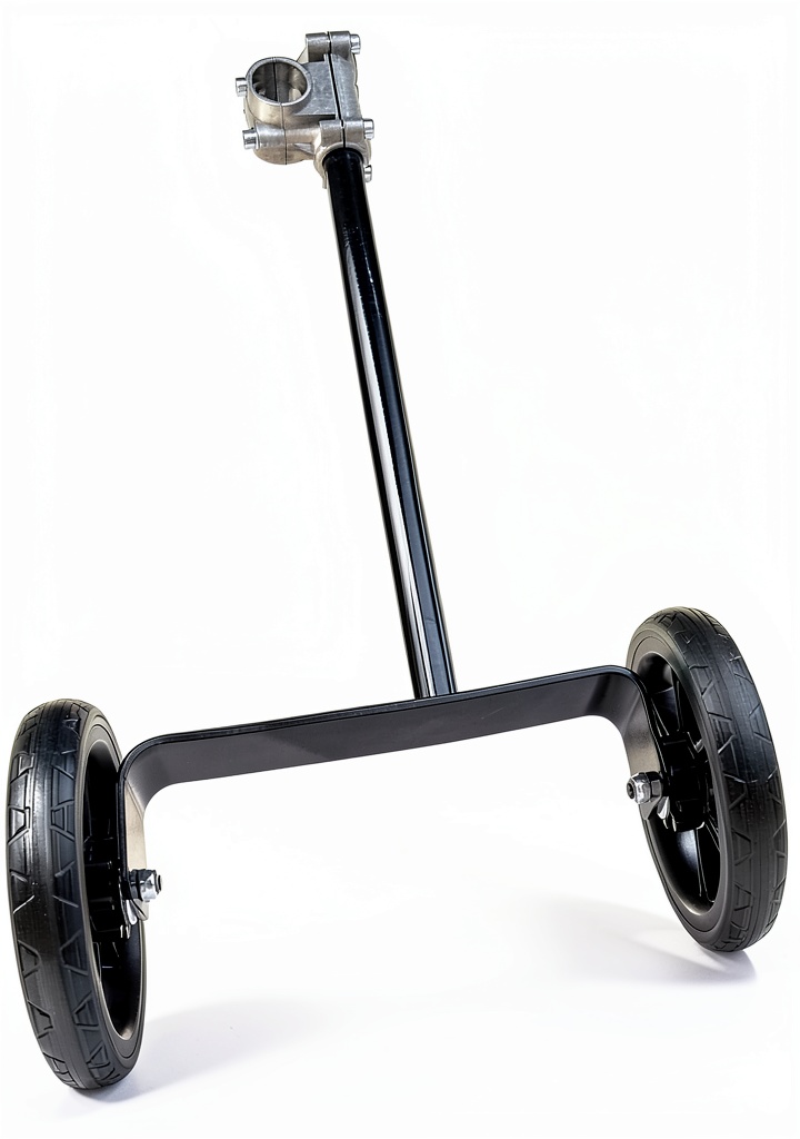 JOOPSAM string trimmer support wheel in use on a lawn