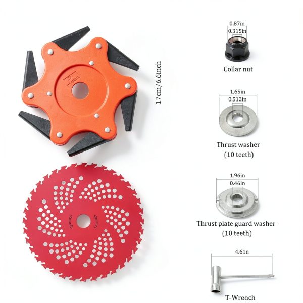 Weed Trimmer Blade LIUYIED Steel 6Blade Attachment-1