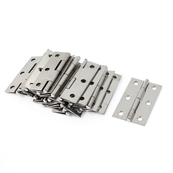 uxcell 2.2in Long 6 Mounting Holes Stainless Steel Butt Hinges 20pcs-0