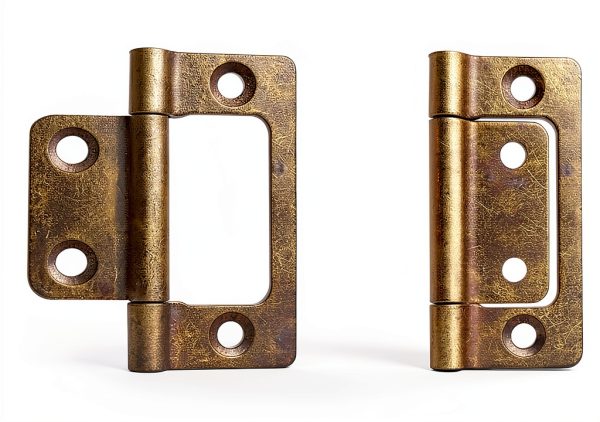 Hinges GEBBEM 2" Iron Butt Hinge Set 135° Open Antique Copper with-2