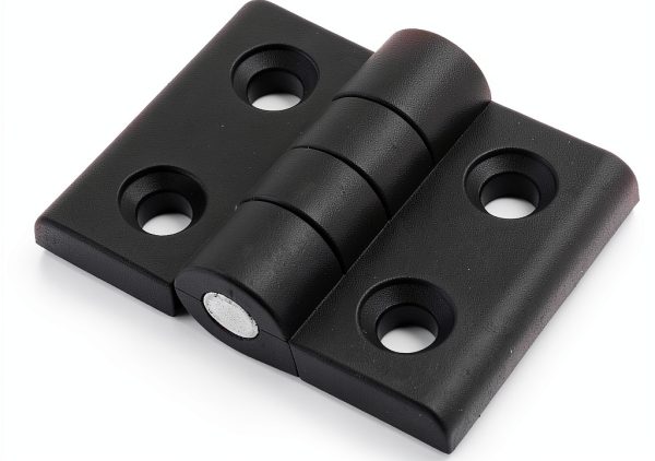 uxcell Reinforced Black Plastic Countersunk Hole Hinge 7.3mm Butt-1