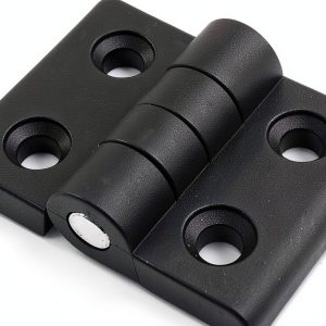 uxcell Reinforced Black Plastic Countersunk Hole Hinge 7.3mm Butt-0